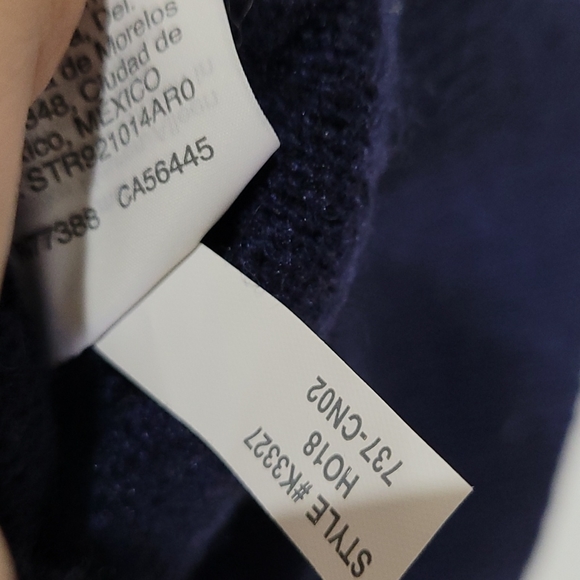 J Crew Navy Blue Lambswool Holiday Reindeer Sweater - Picture 8 of 9